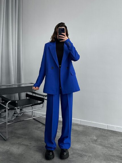 Cuatro Saks Mavi Blazer Takım